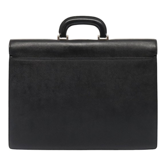 BURBERRY Business Bag Leather Black Silver Auth ep5521 - Picture 2 of 16